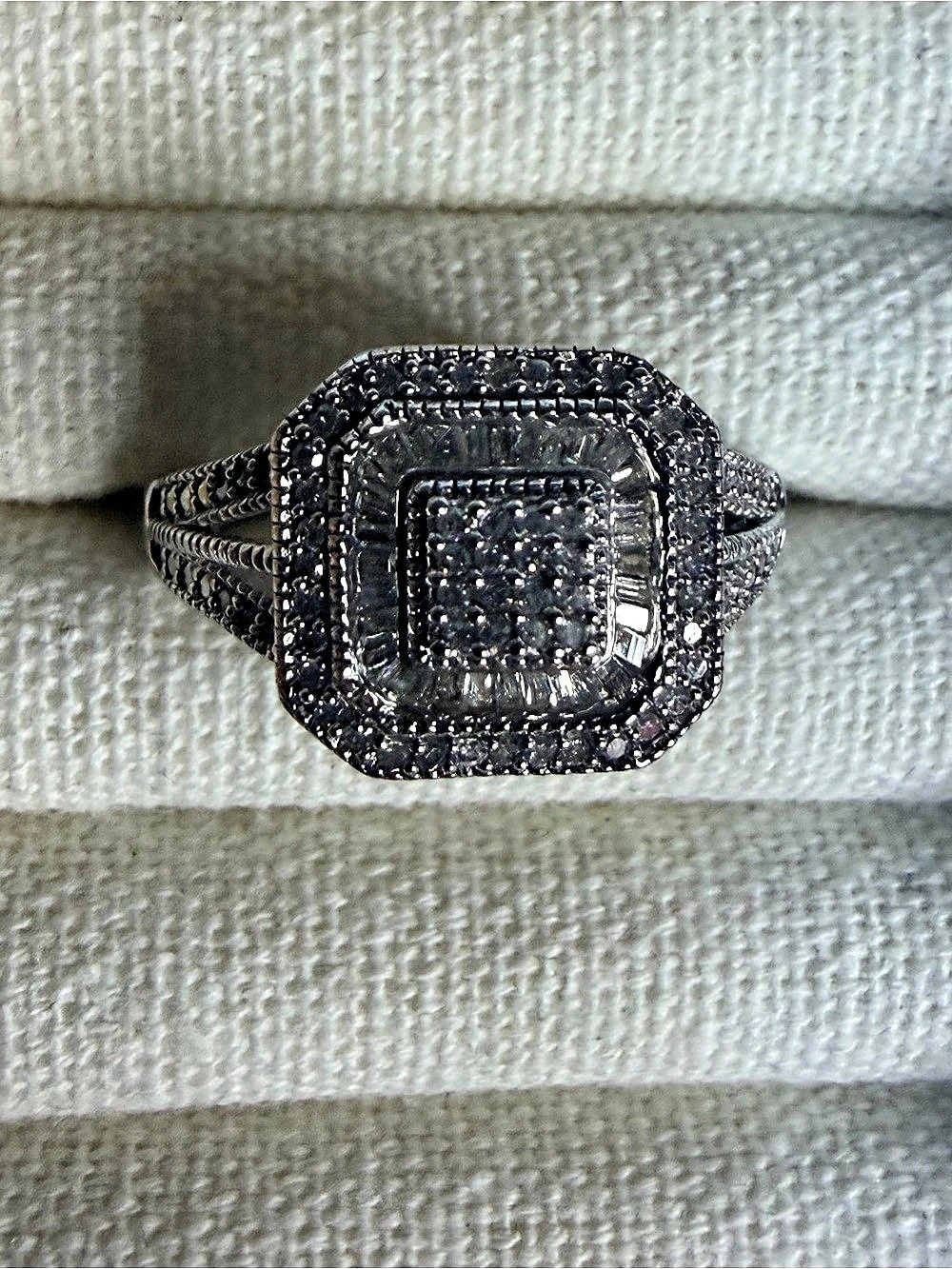 2/3 Carat Genuine Diamond Ring in 925 Sterling Silver